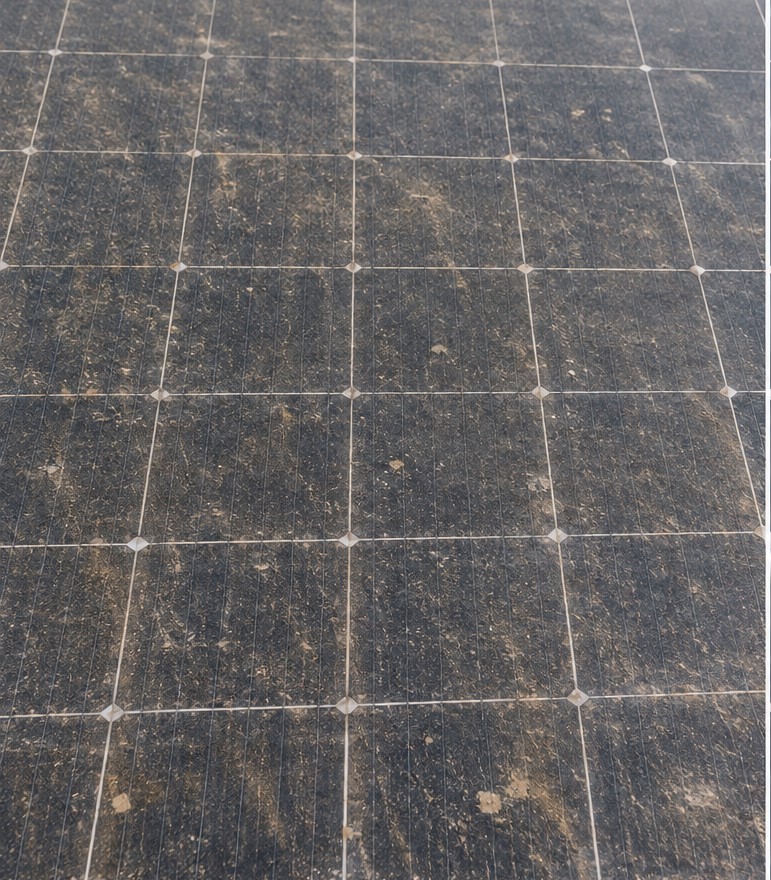 Dirty solar panel